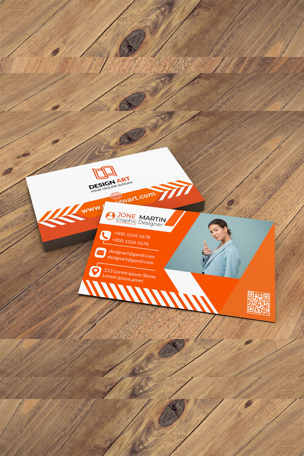 Business card Template pinterest preview image.