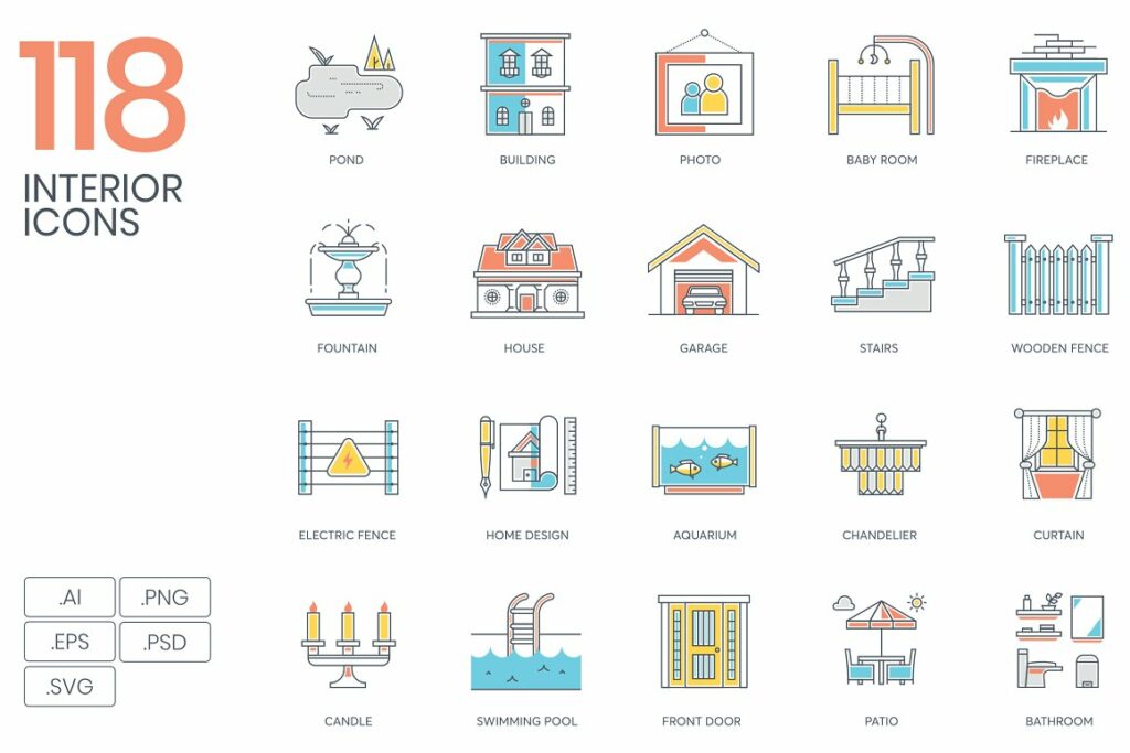 Interior Design & Furniture Icons – MasterBundles