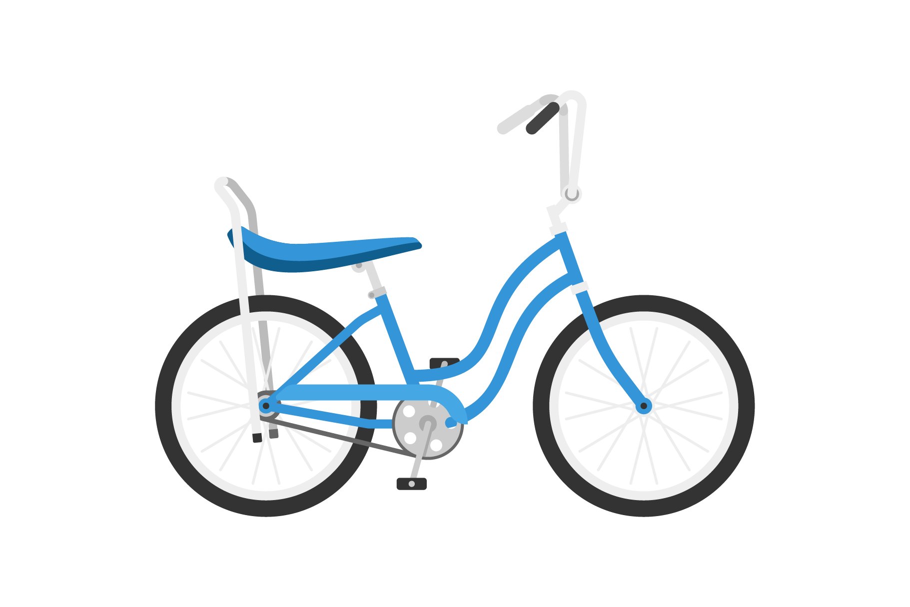 Retro blue bicycle.