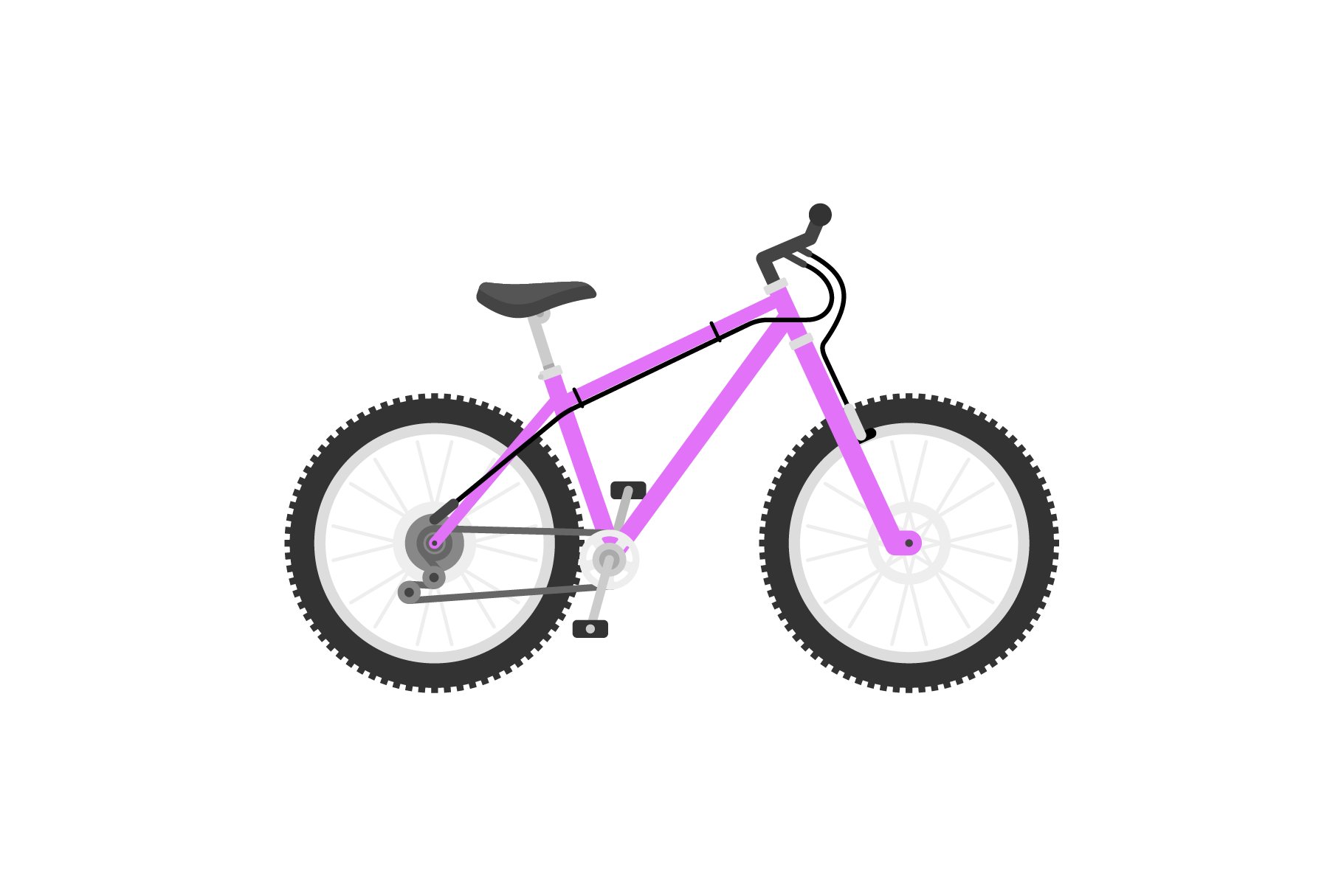 Sportive lilac bicycle.