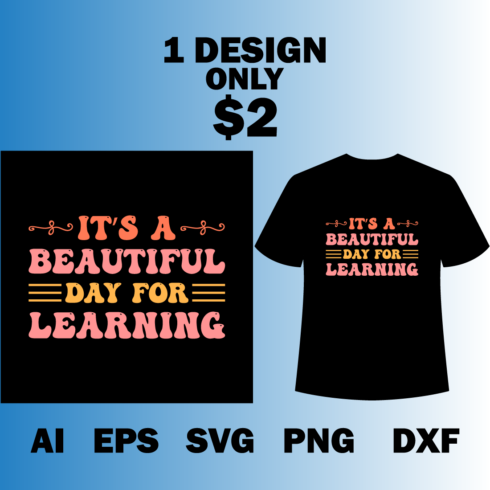 Learning Typography T-shirt Design cover image.