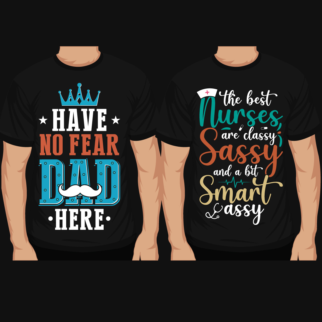 10 Best Typographic T-Shirt Designs Bundle cover image.