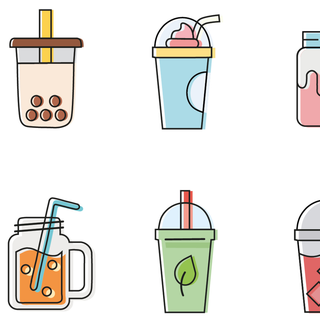 10 Drink Line Icons main cover