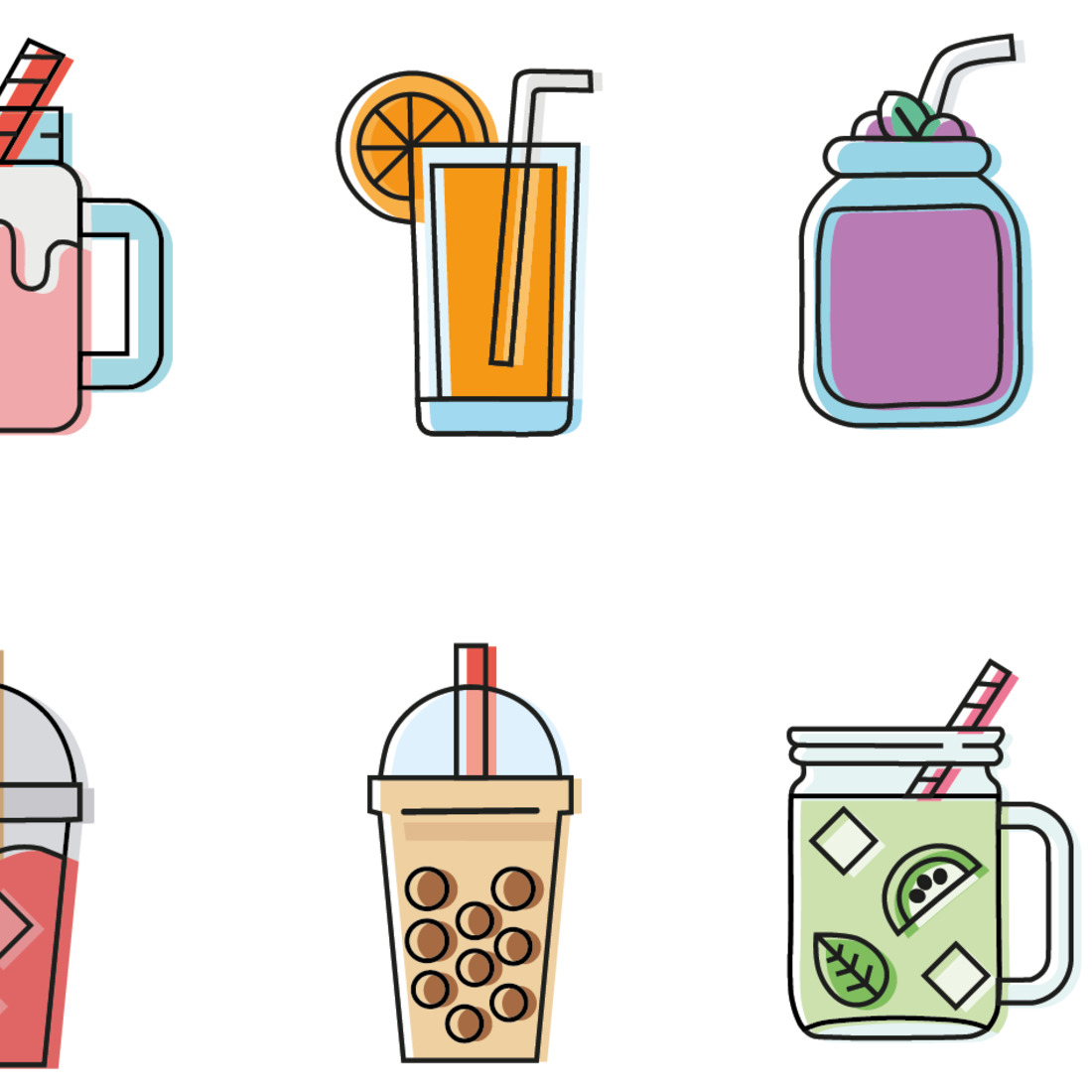 10 Drink Line Icons cover