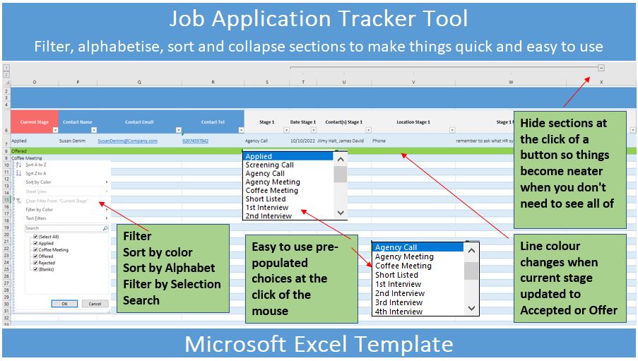 Job Application Tracker Tool For Microsoft Excel Masterbundles 2872