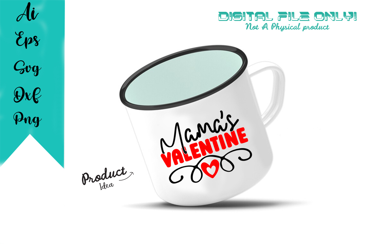 Image of mug with elegant inscription Mamas Valentine