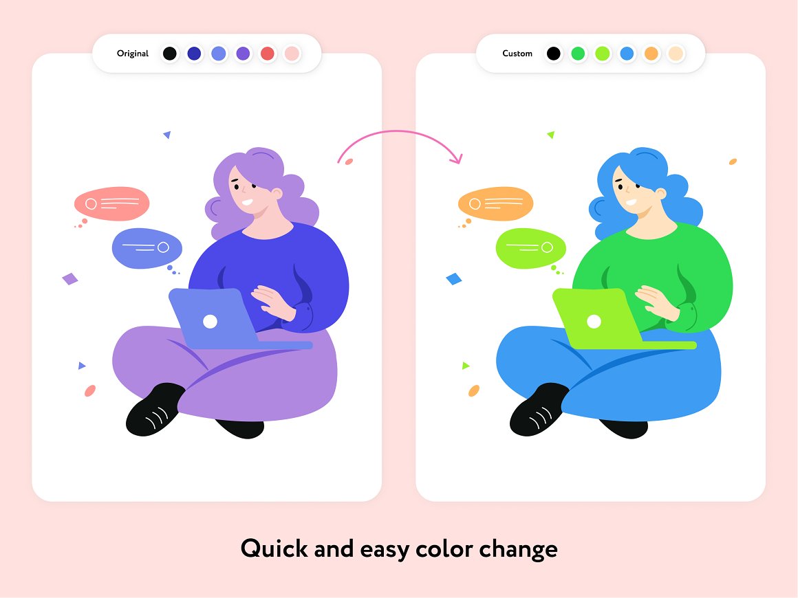 An example of quick and easy color change.