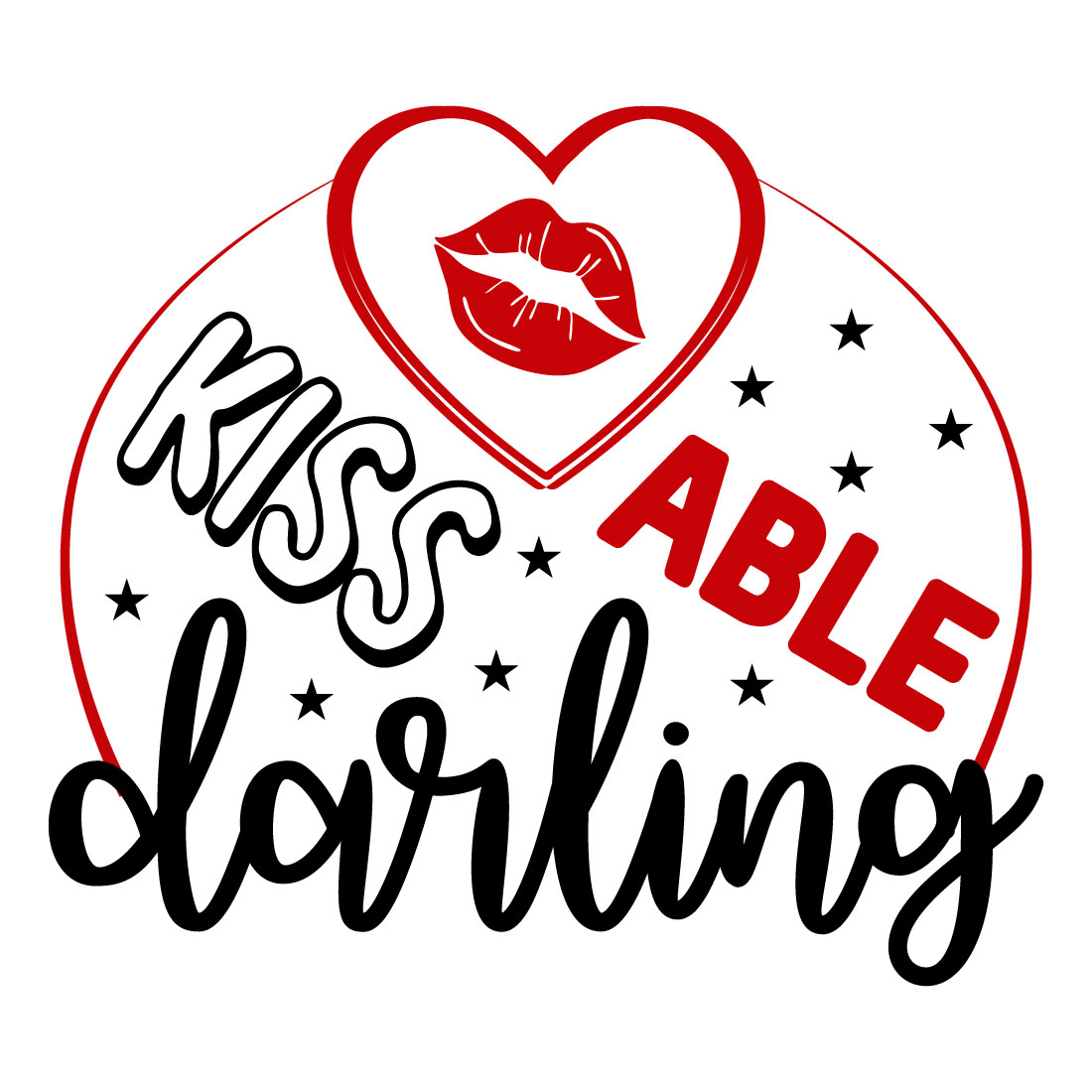 Image for prints with gorgeous Kissable Darling lettering