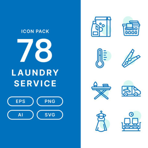 Laundry service icon pack main cover.