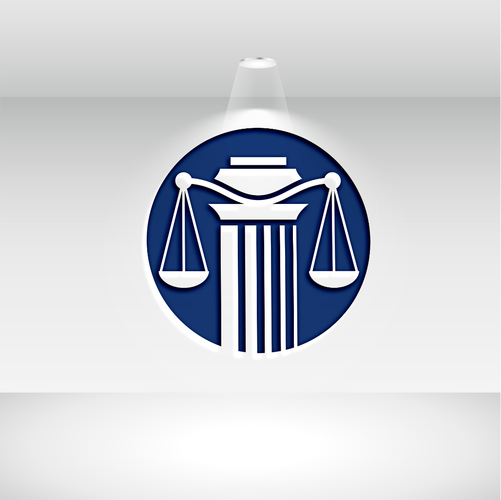 Justice Logo Blue and WhiteDesign Vector preview image.