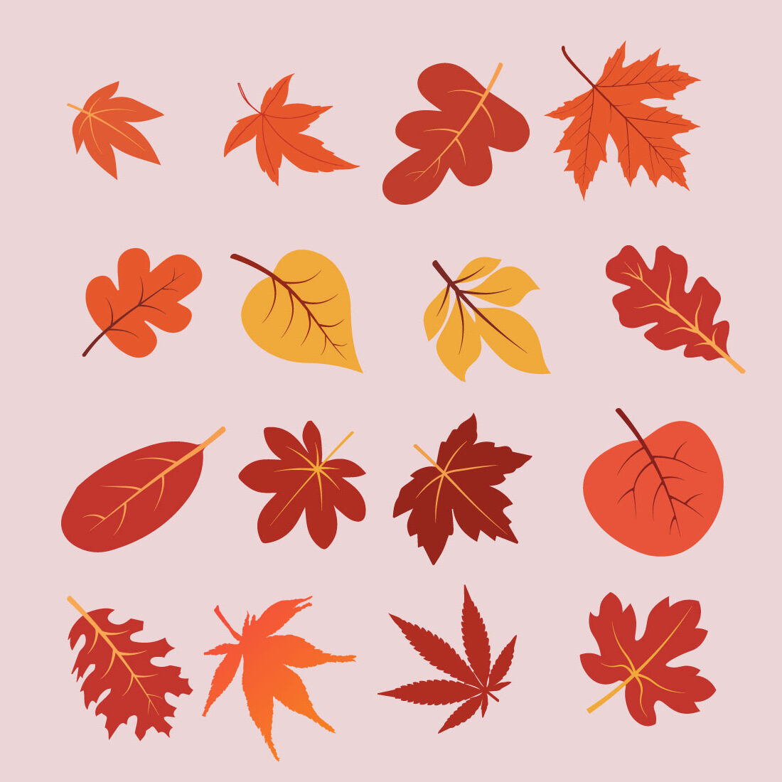 Fall Leaves Design Bundle Vector cover image.