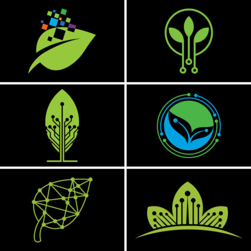 Creative Leaf Technology Logo Design Template.