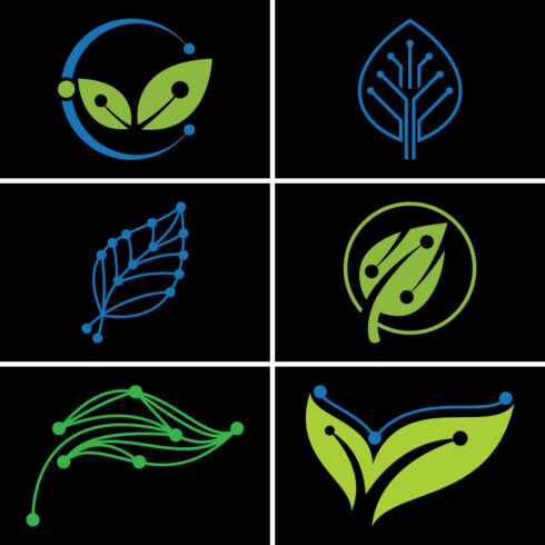 Green Technology Logo Designs Concept.