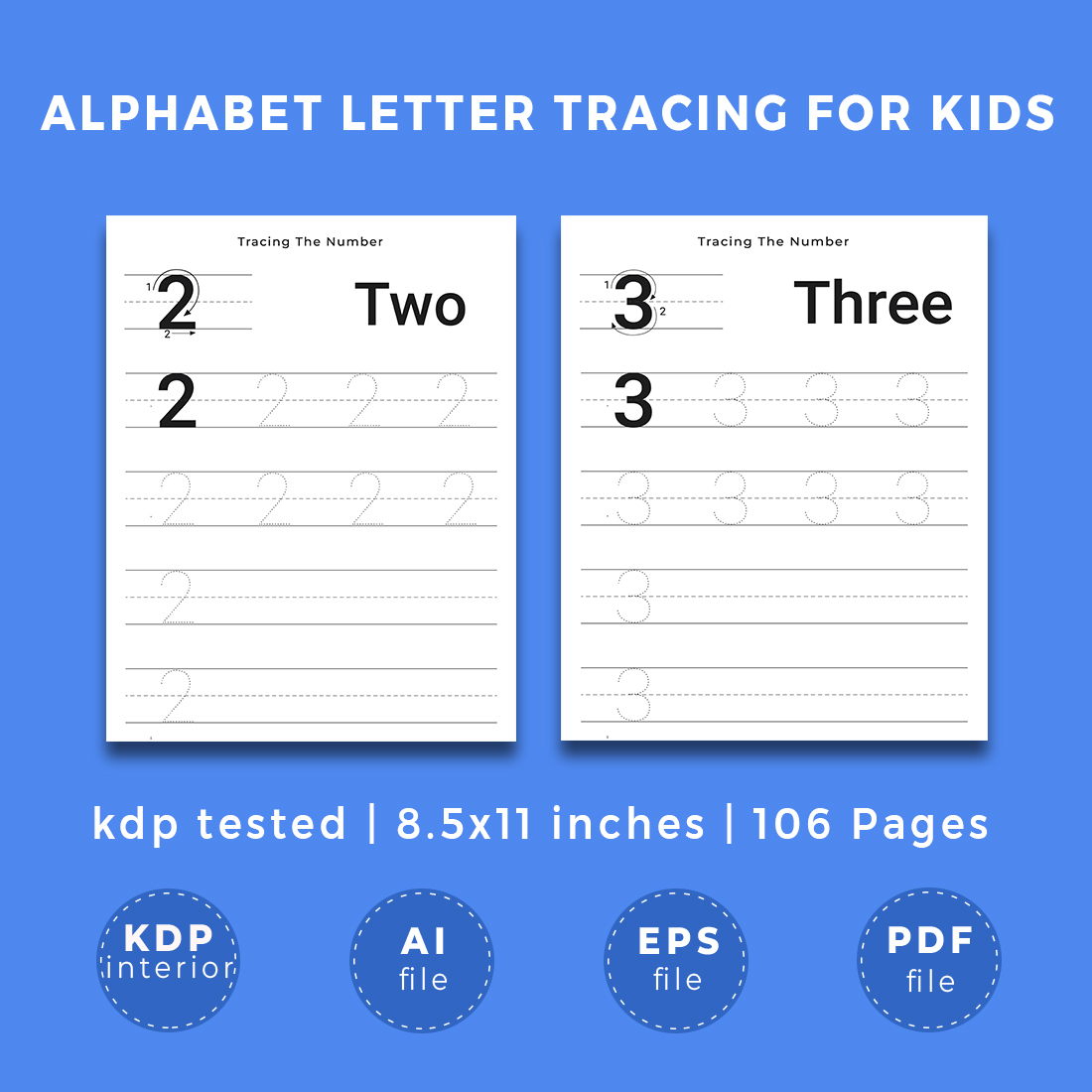 Letter Tracing for Kids KDP Interior cover image.