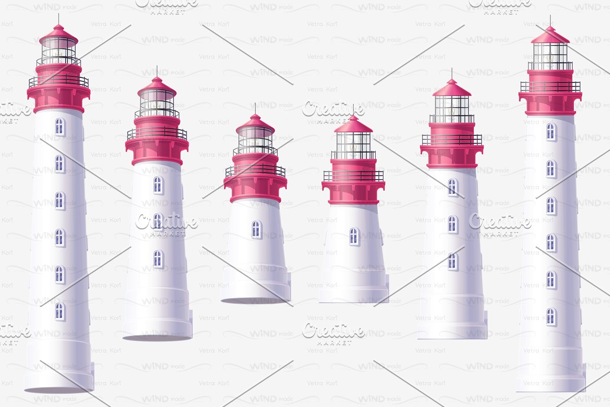 Cover image of Vector Volume Lighthouse Set.