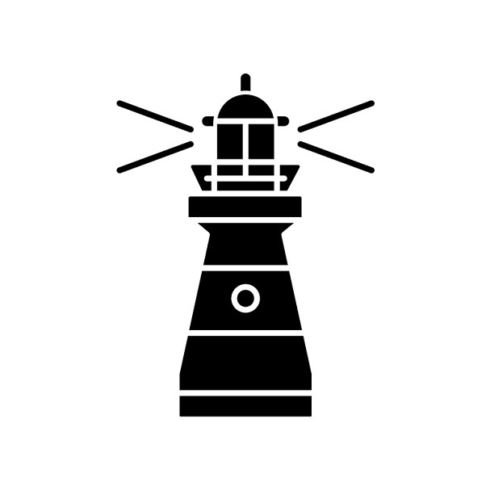 Lighthouse black glyph icon main cover.