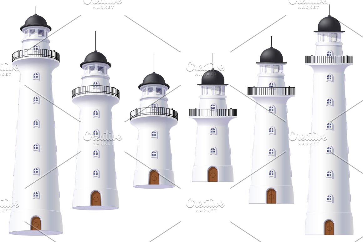 lighthouse light house beacon set2 932