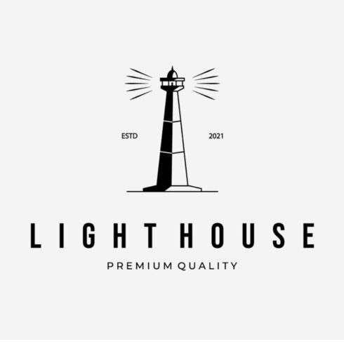 Lighthouse Logo Line Art Vector Icon Main Cover.