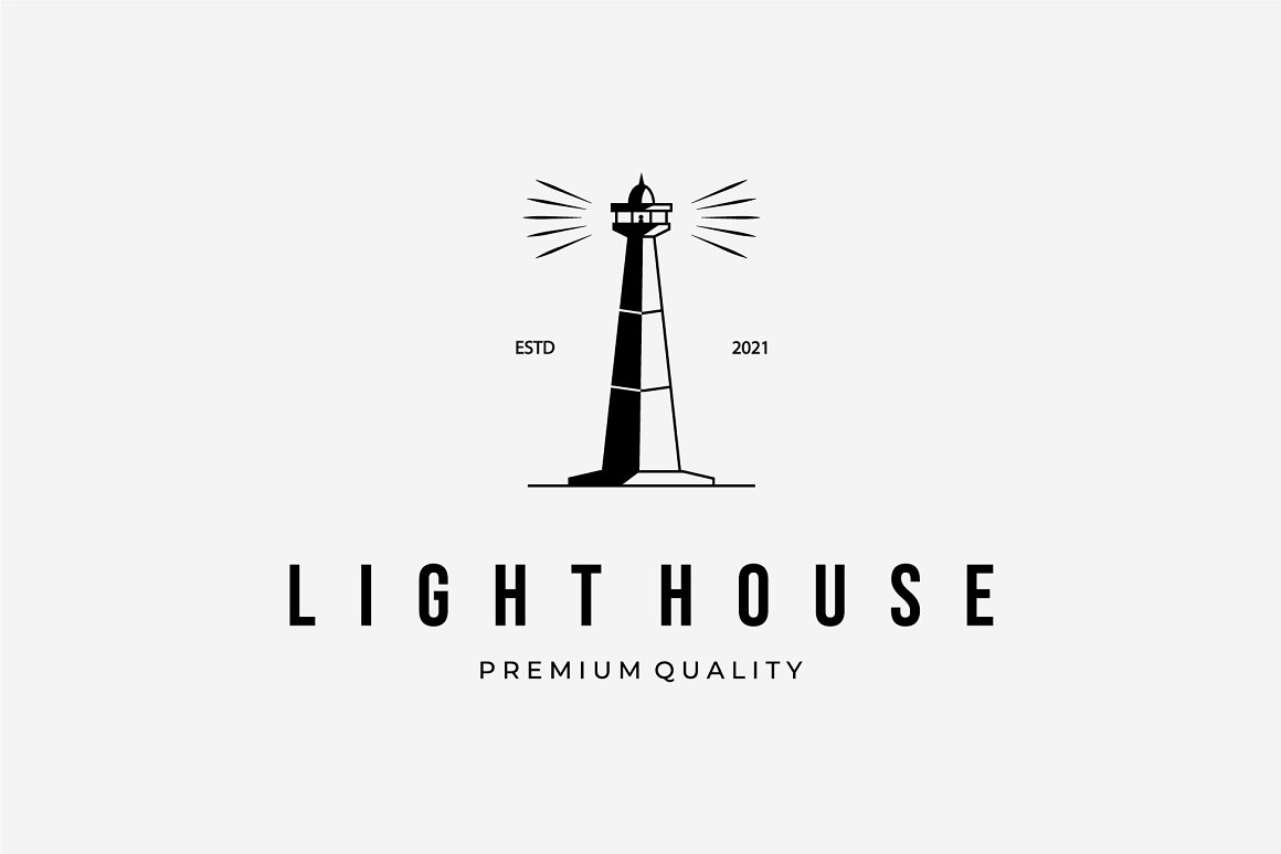 lighthouse logo line art vector icon 386