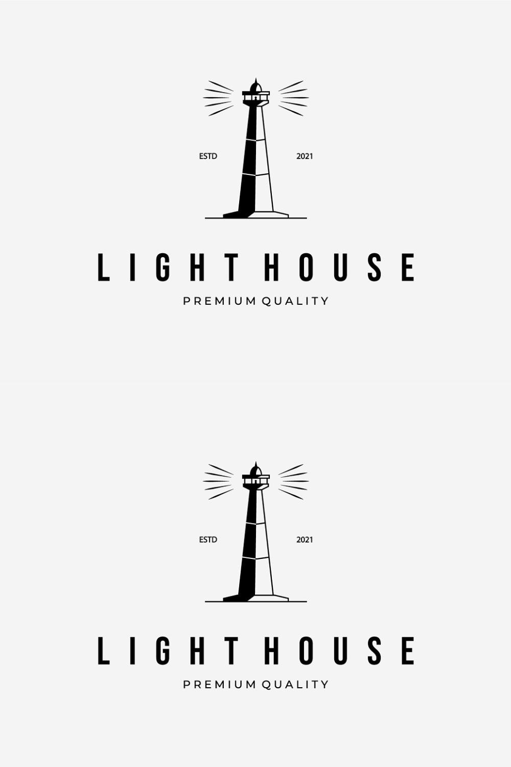 Lighthouse Logo Line Art Vector Icon Pinterest Cover.