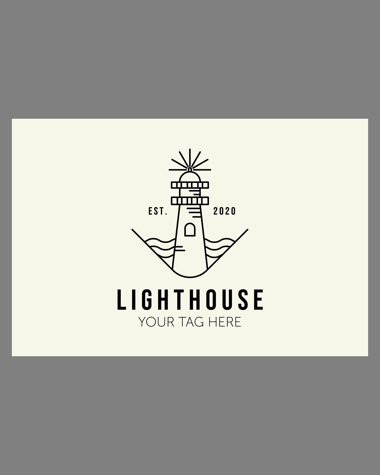 Lighthouse logo vector line art pinterest image preview.