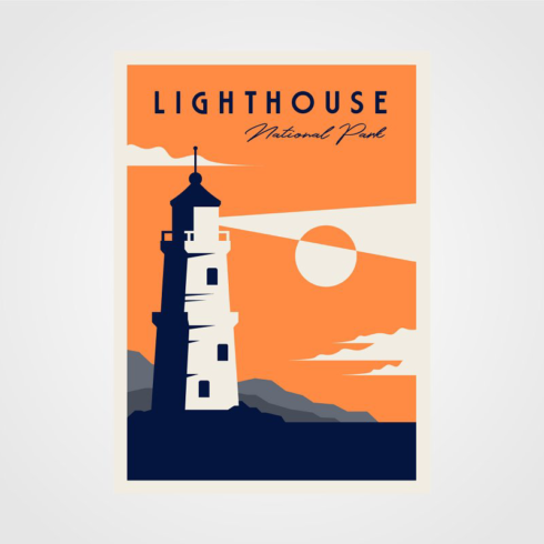 Lighthouse poster background main image preview.