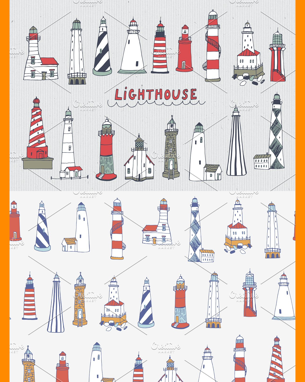 Lighthouse set pinterest image preview.