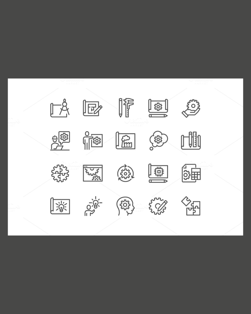 Line Engineering Design Icons – MasterBundles