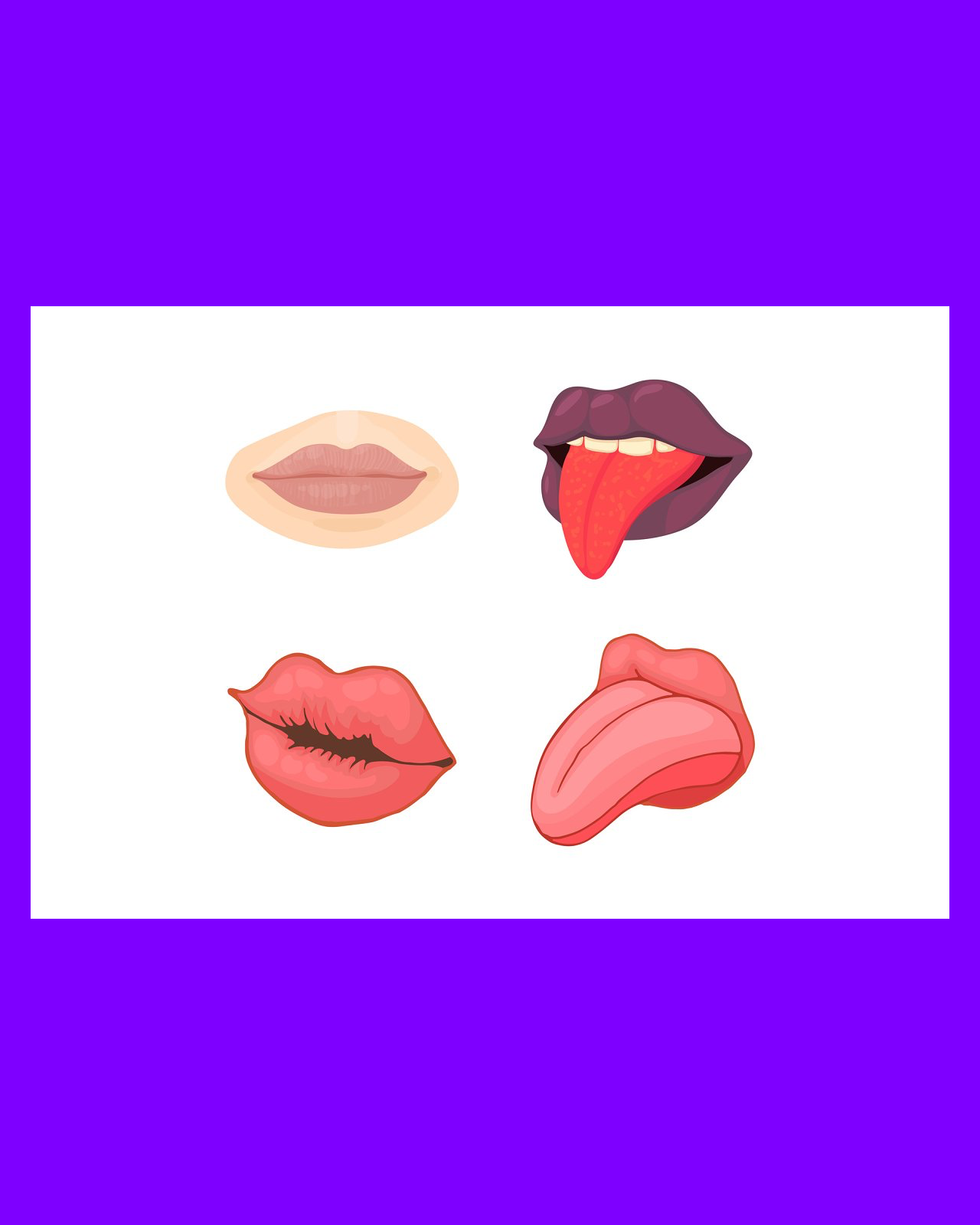 Lips icon set cartoon style pinterest image preview.
