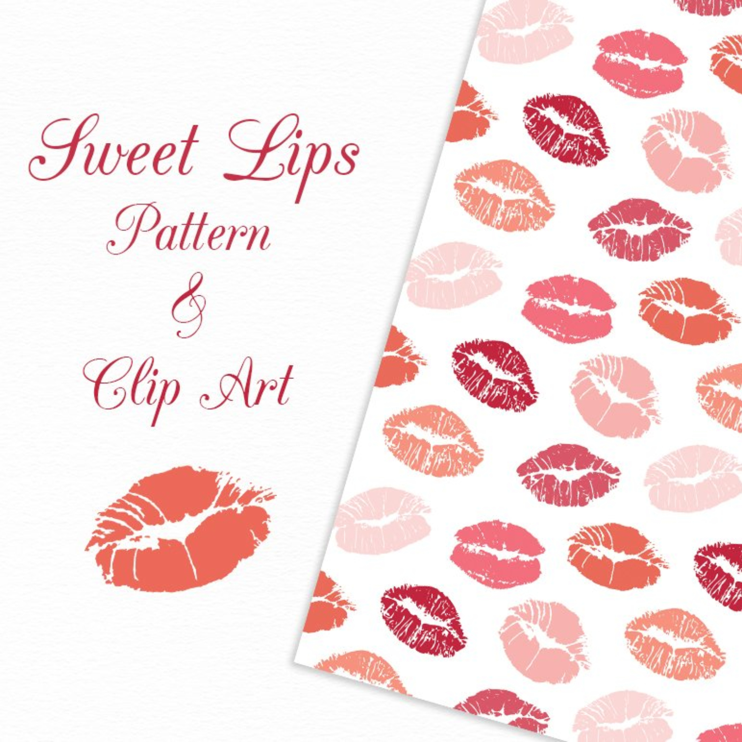 Lips Vector Pattern & Clip Art.