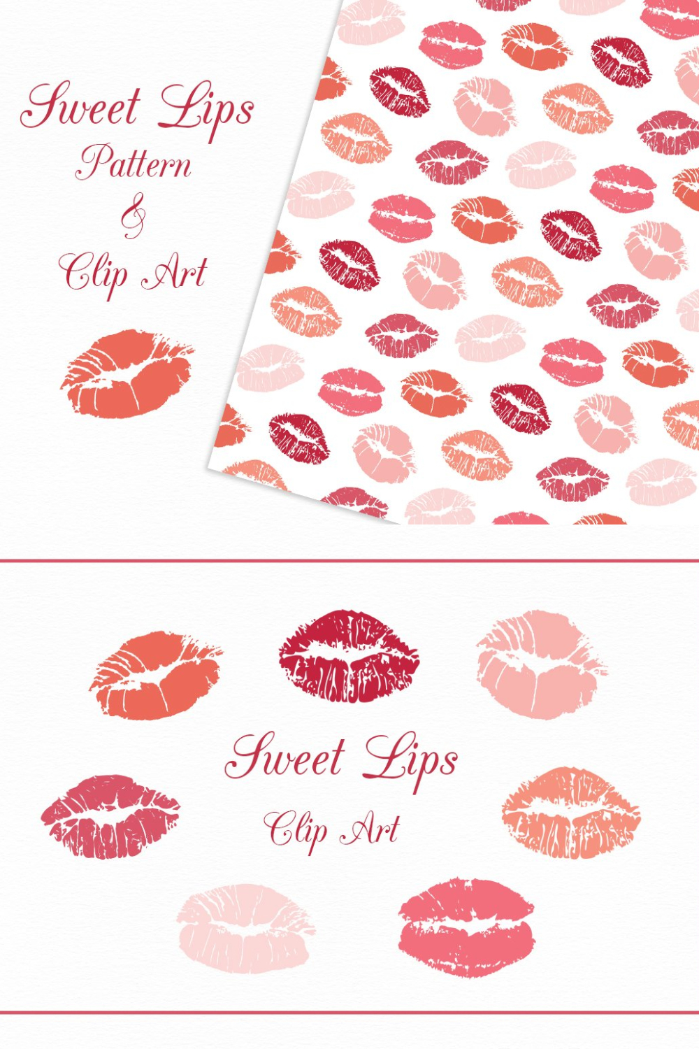 Lips Vector Pattern & Clip Art - Pinterest.