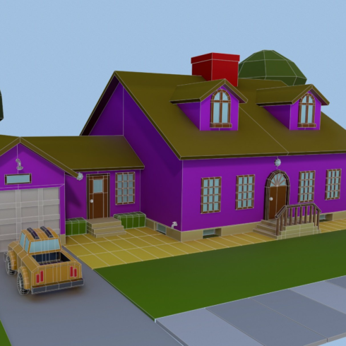 Low poly house 2 main image preview.