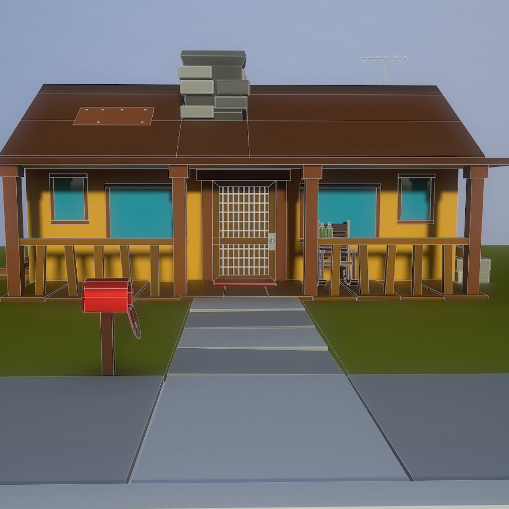 Low poly old house main image preview.