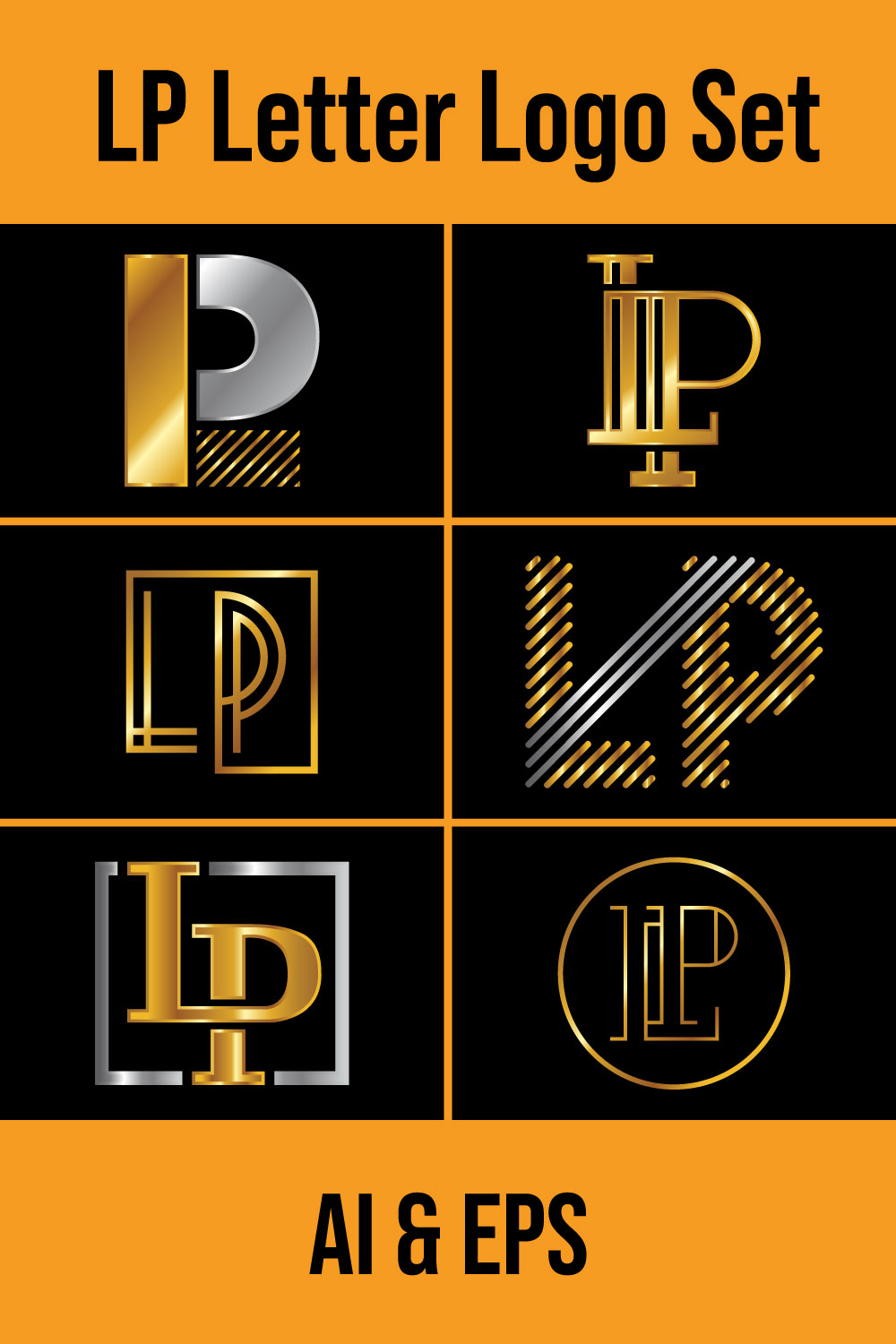 Initial Letter L P Logo Design Vector Template pinterest image.