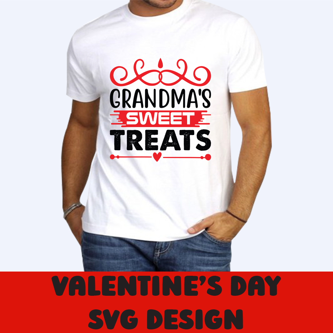 Image of a white t-shirt with a great slogan Grandmas Sweet Treats