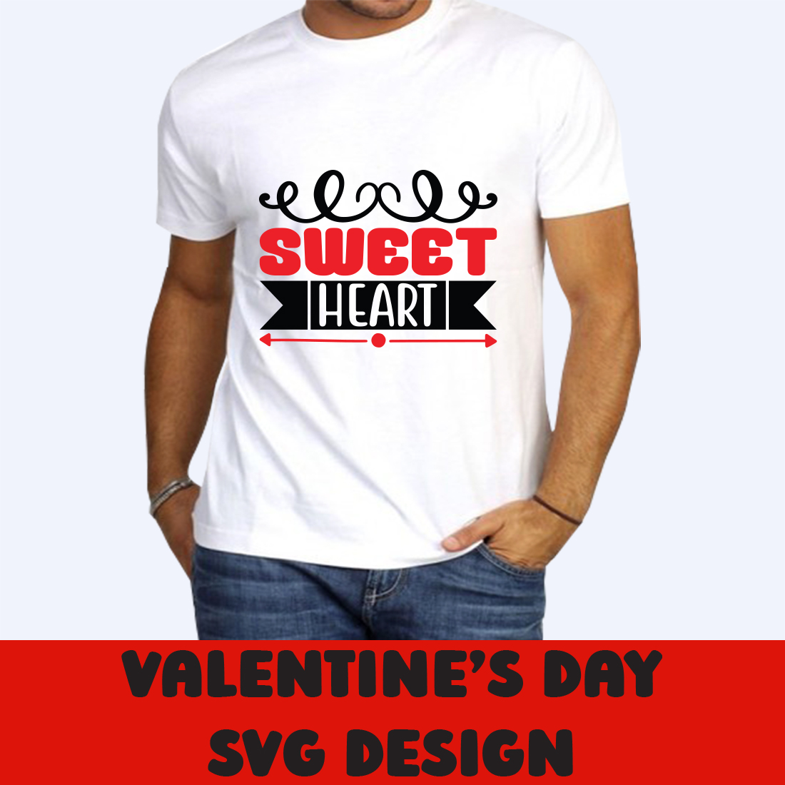 Image of a white t-shirt with a charming inscription Sweet Heart