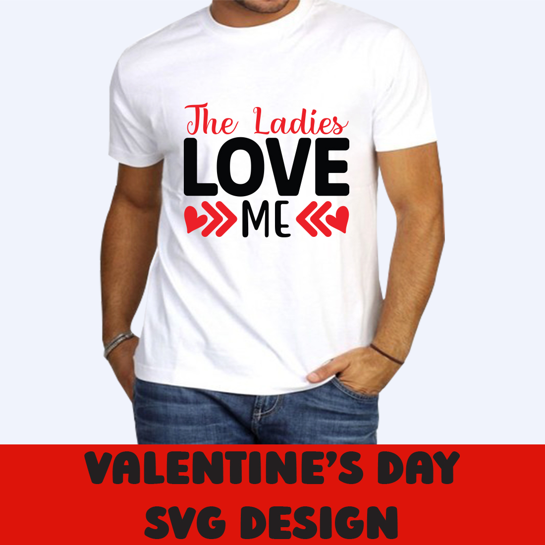 Image of a T-shirt with a beautiful inscription The Ladies Love Me