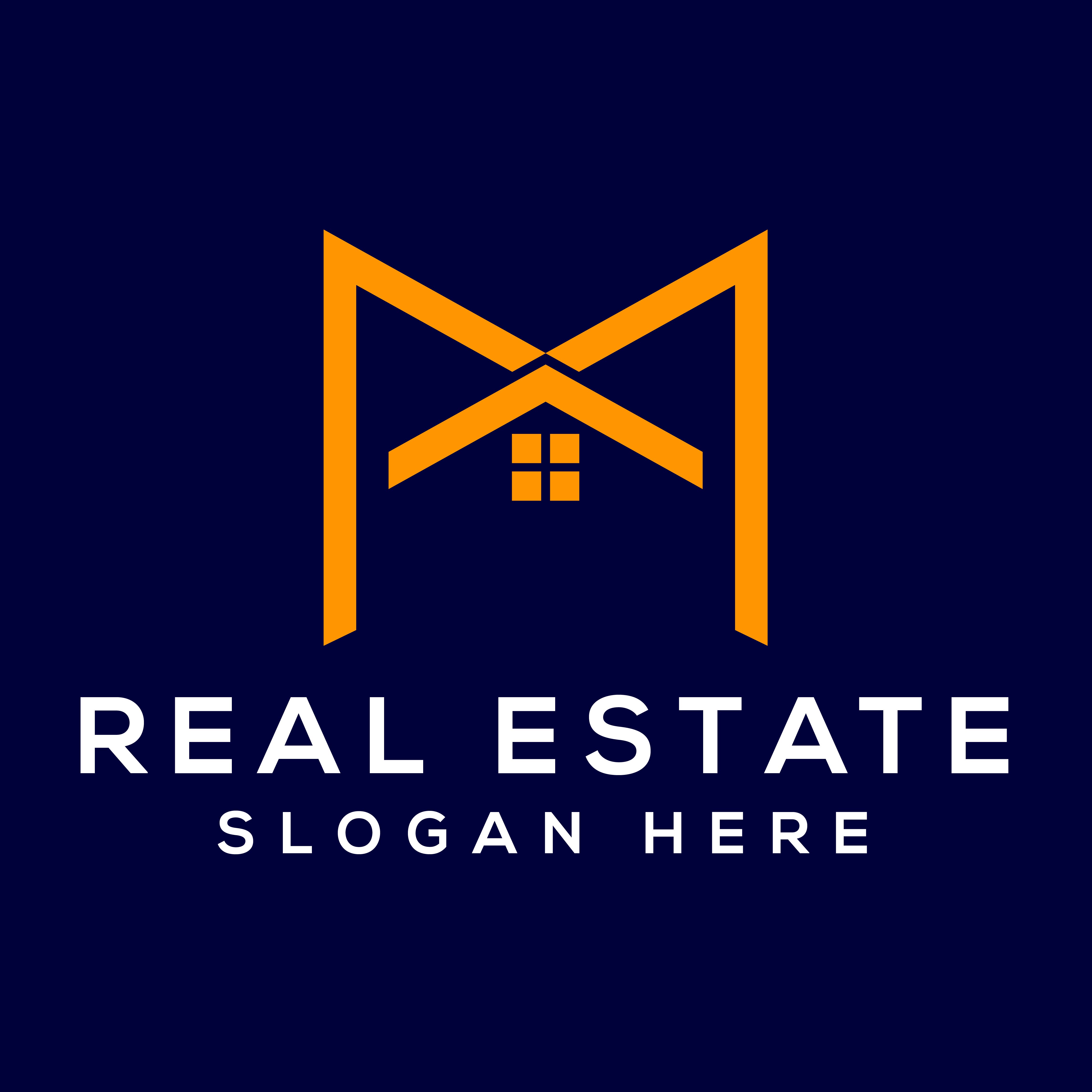 Letter M Real Estate Logo Design main image.