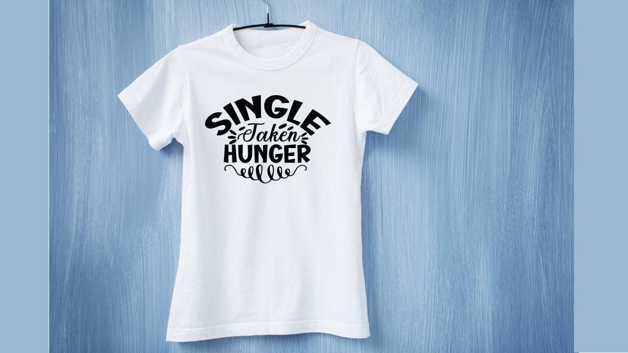 Simple white t-shirt with black Valentine's lettering.