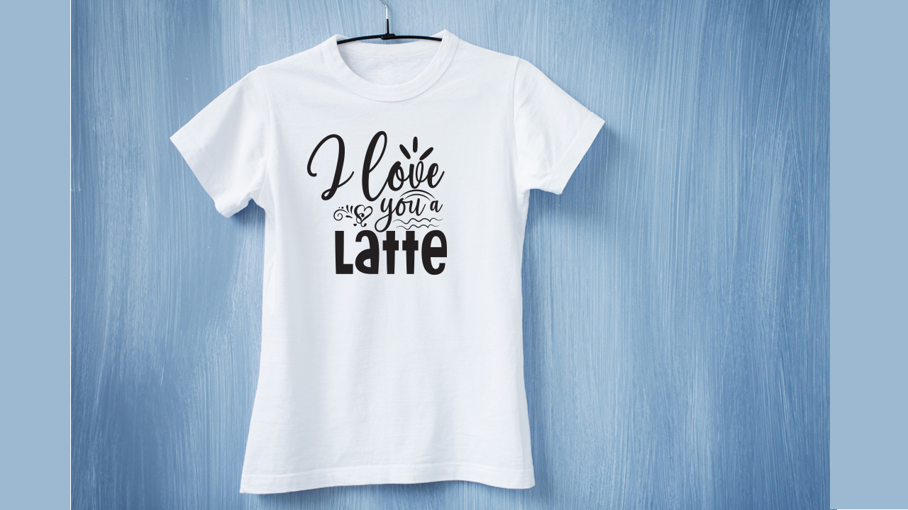 Love quote on a white t-shirt.