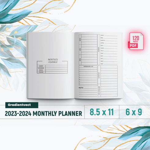 2023-2024 Monthly Planner KDP Interior Design.