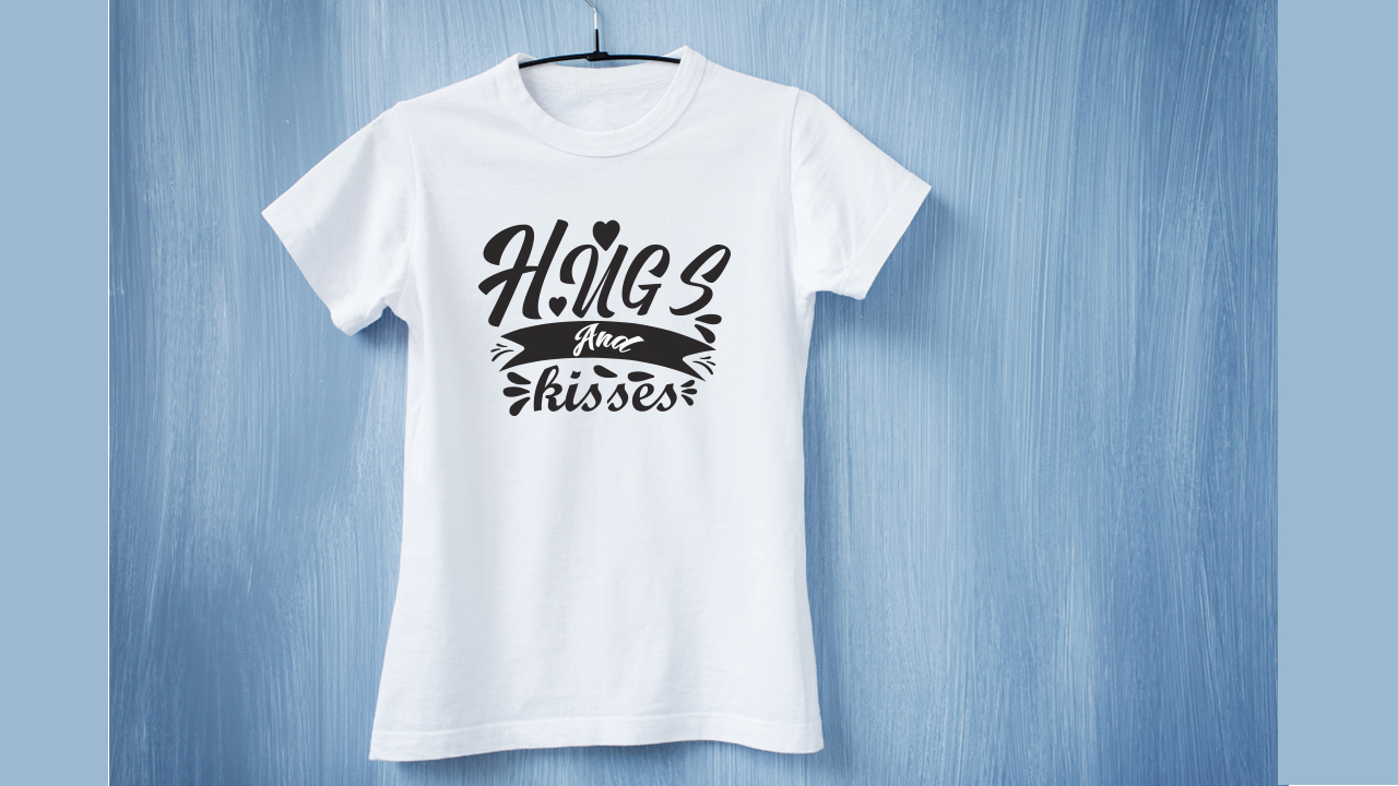 High quality white t-shirt with black Valentine's lettering.