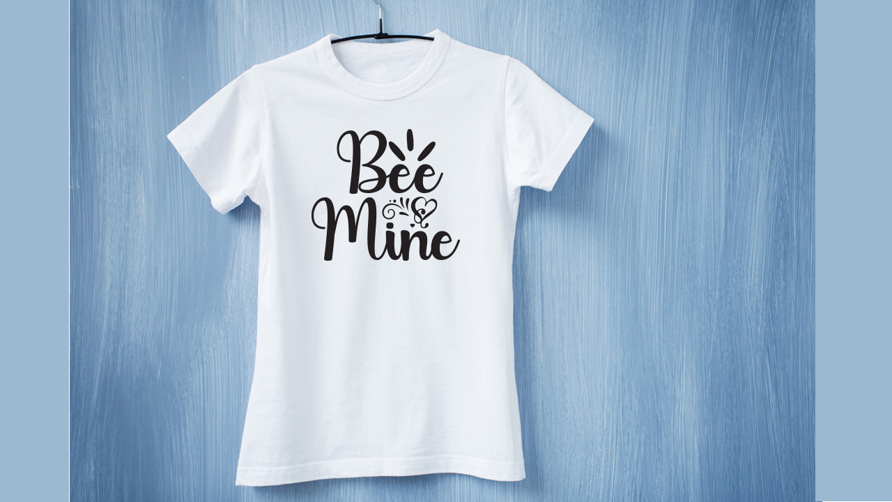 Classic white t-shirt with a black Valentine's quote.