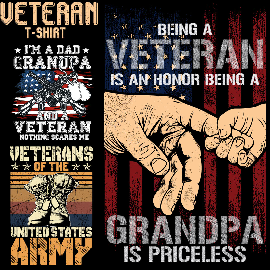 T-shirt Veteran Designs Bundle cover image.