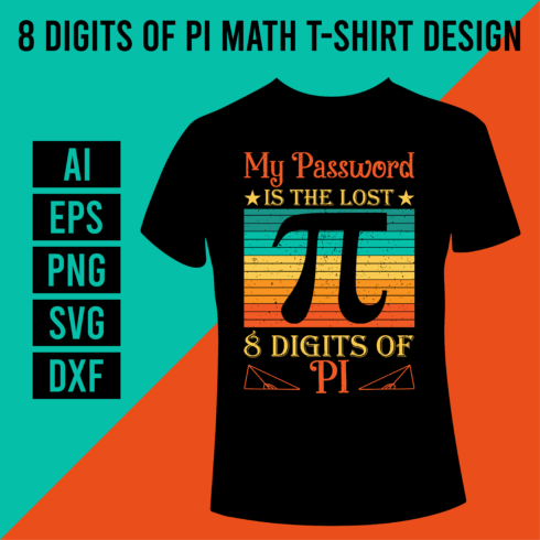 Digits Of PI Math T-Shirt Design cover image.