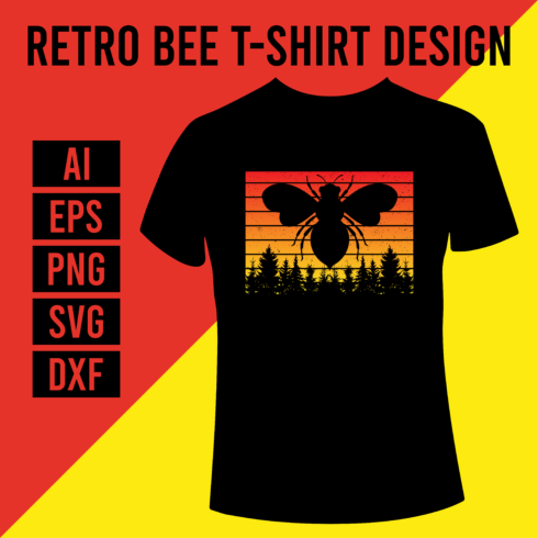 Retro Bee T- Shirt Design main cover.