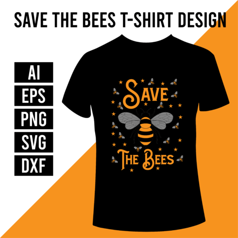 Save the Bees T- Shirt Design main cover.