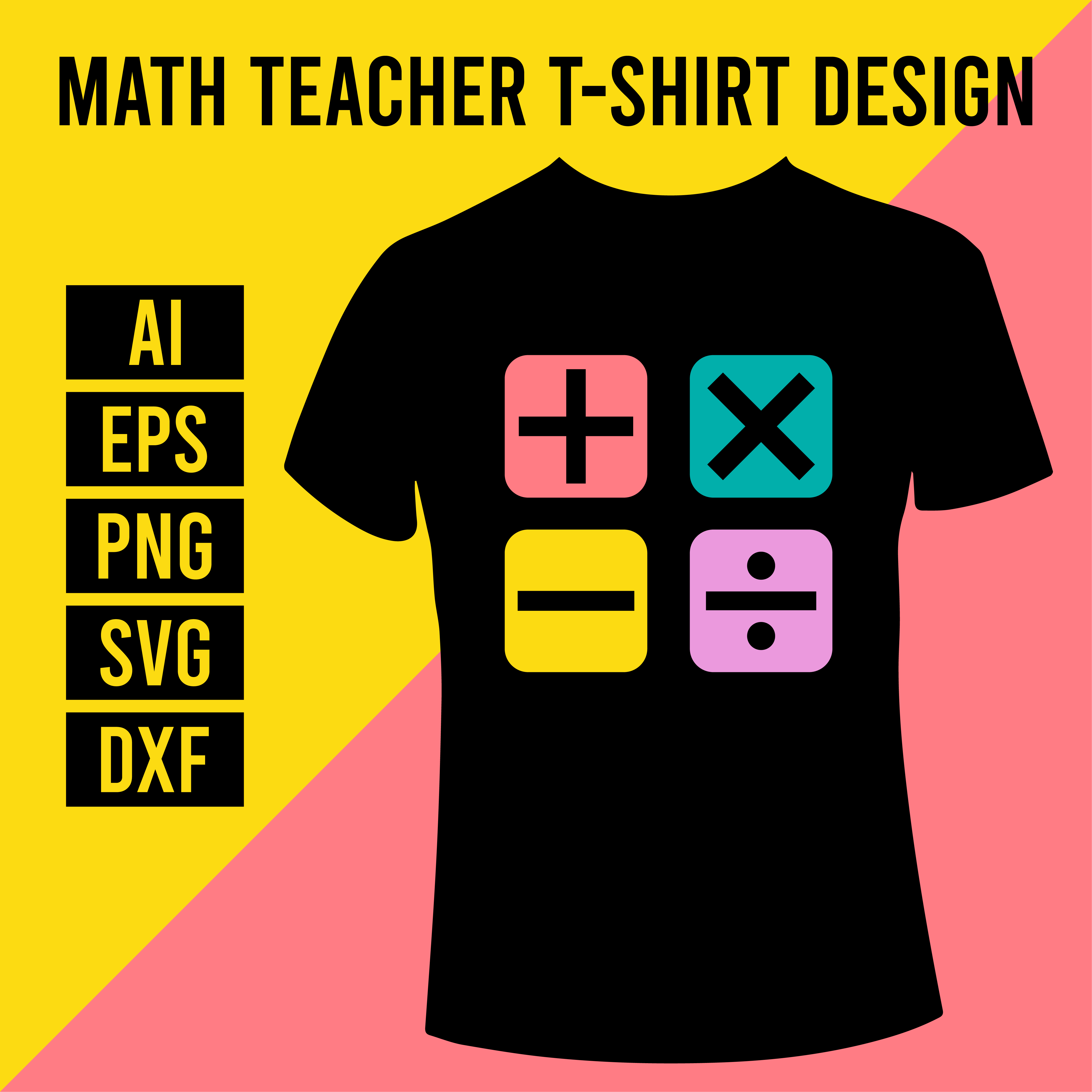 Math Teacher T-Shirt Design main cover file.