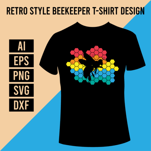 Retro Style Beekeeper T- Shirt Design main cover.