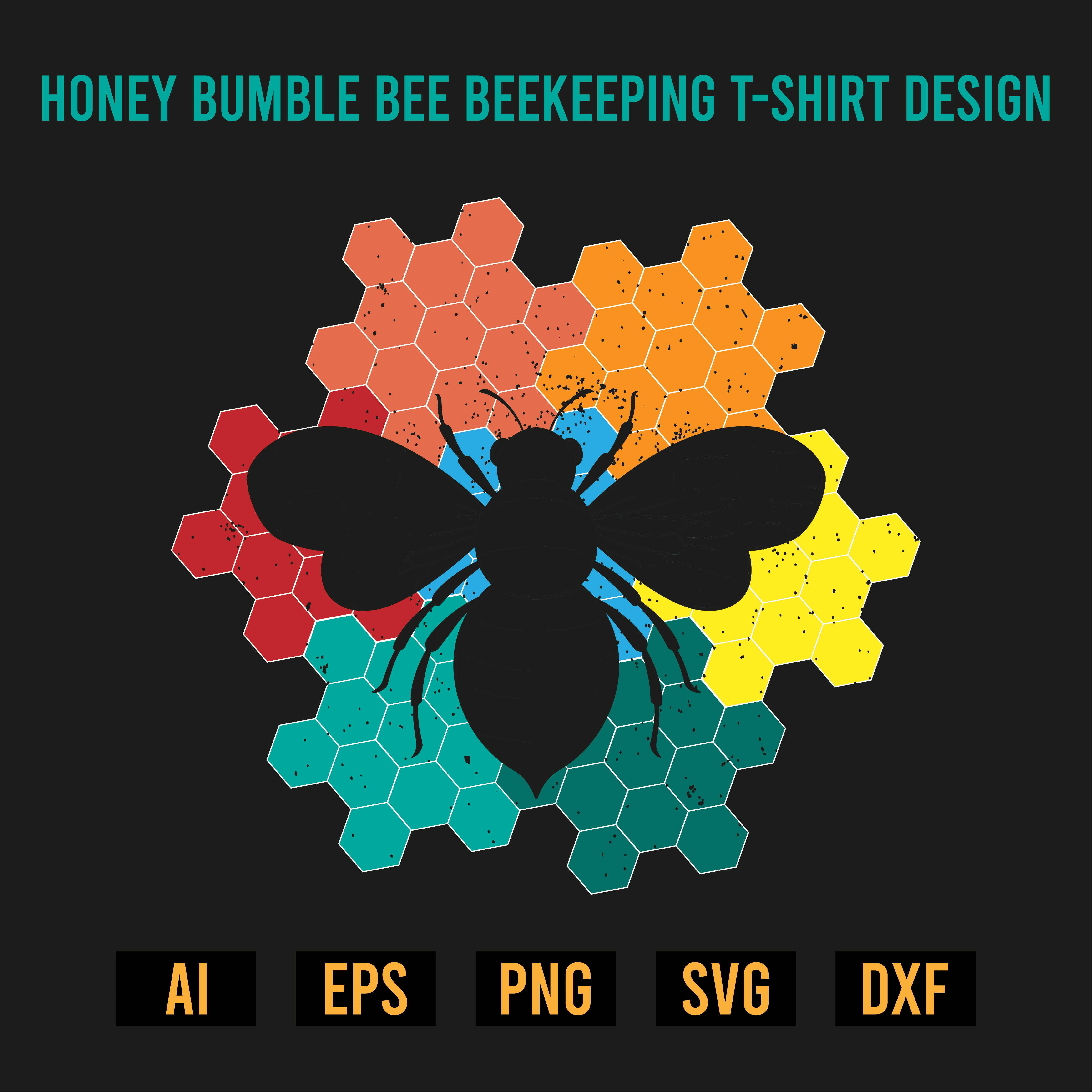 Honey Bumble Bee Beekeeping T- Shirt Design cover image.